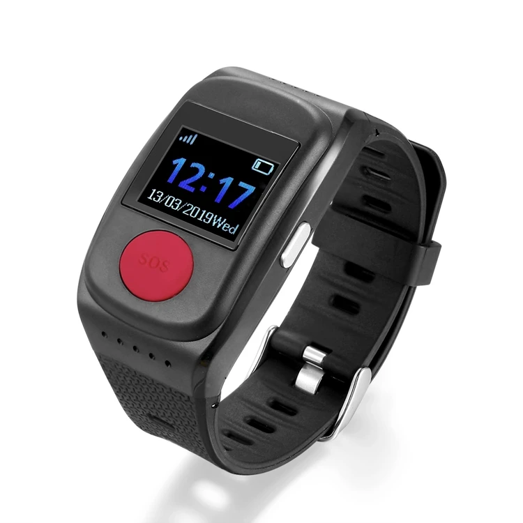 

2019 newest big SOS button gps tracking waterproof smart wrist watch phone