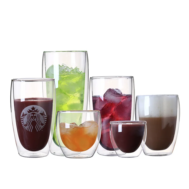 

80 ml 250 ml 350 ml 450 ml 650 ml Double wall borosilicate crystal rose shape cappuccino Espresso coffee glass cup, Transparent clear