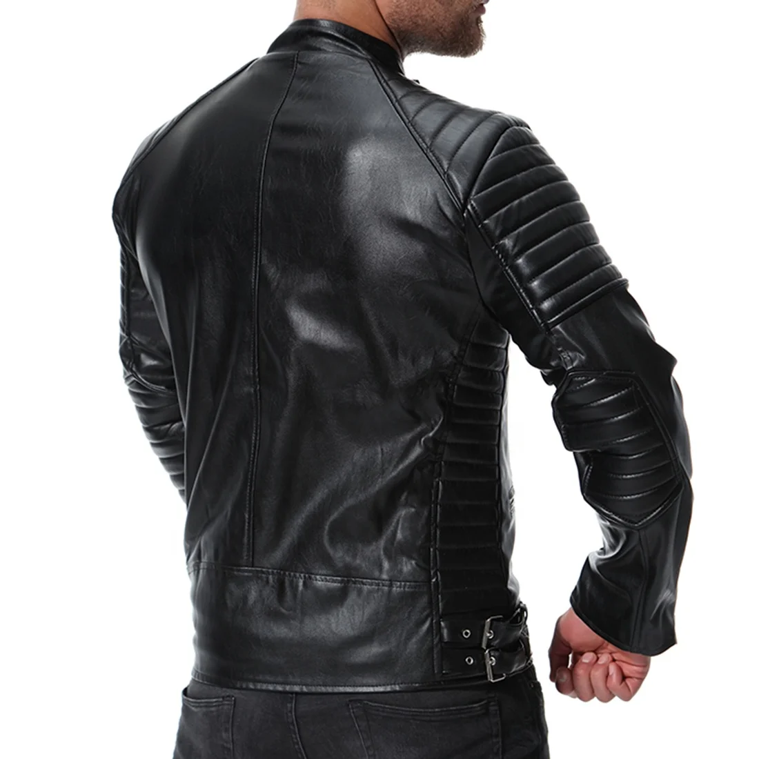 
Custom Wind Breaker Pu Leather Jacket Fashionable Mens Leather Jacket For Men Winter Bikers 