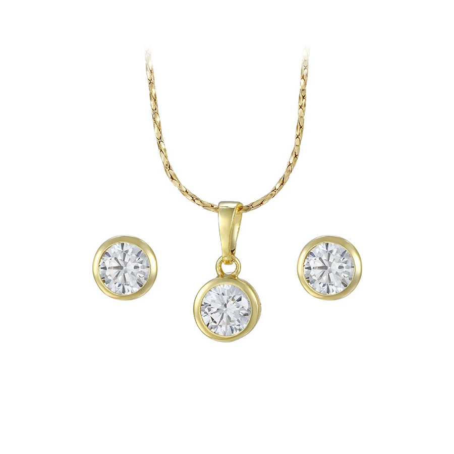 

1113 Xu Ping jewelry set Jewelry two-piece earring necklace set diamond 14K gold woman gift set