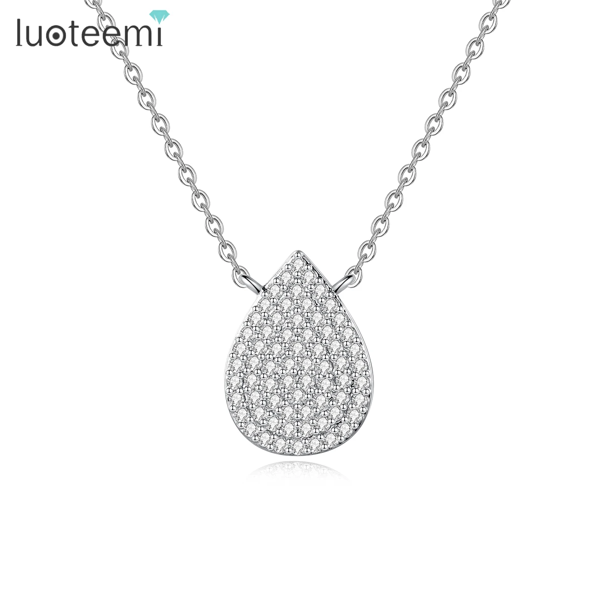 

LUOTEEMI 2021 Link Chain Pendent Elegant Designer Charm Fashion Jewelry and Pendant Necklace for Woman