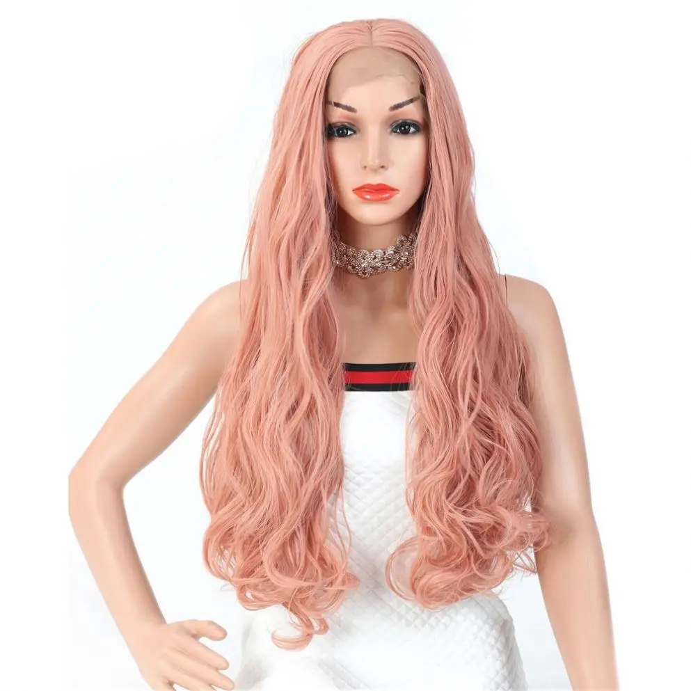 

MYZYR private label synthetic wig, synthetic lace front wigcheap resistant synthetic wig heat resistant lace front wig, Pink,black