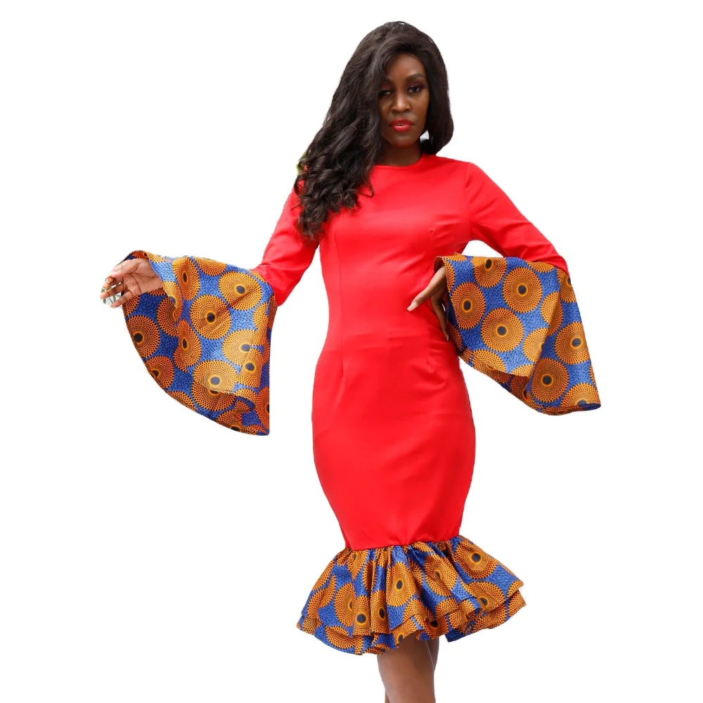 

2021 New Style Hi-Low Bodysuit African Printing Women Dress Long Maxi Dress Autumn Women Wearing, Customized color