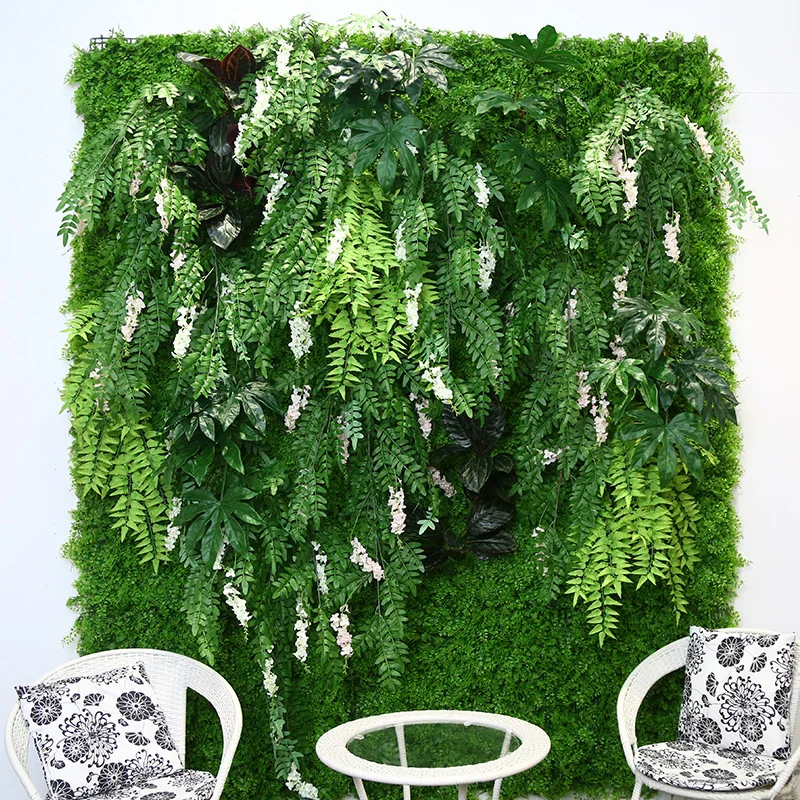 

Waterproof Background Wall Covering Live Plants Lawn Green Foliage Preserved Vertical Garden Artificial Green Wall