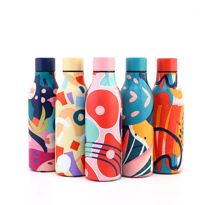 

Wholesale 550ml Graffiti Tumbler Custom Logo 304 Stainless steel Insulated Vacuum Cup Water Bottle Flask Travel Drink Bottle