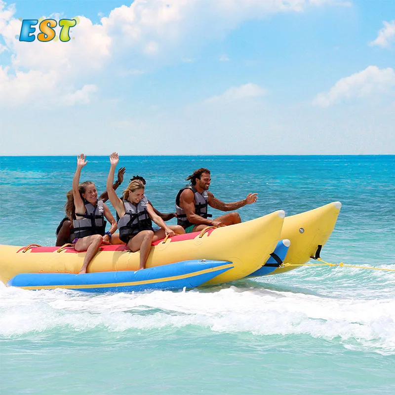

Hot sale 0.9mm PVC inflatable banana float, PVC inflatable banana floating boat for sale, inflatable flying banana boat, At your required