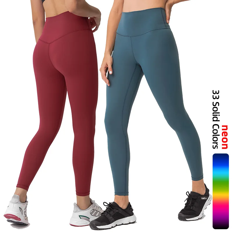 

NEW 80% Nylon 20% Spandex Women Workout Fitness Gym Wear Clothes Yoga Pants Leggings for High V Waisted Nude Feel With Pockets, Picture