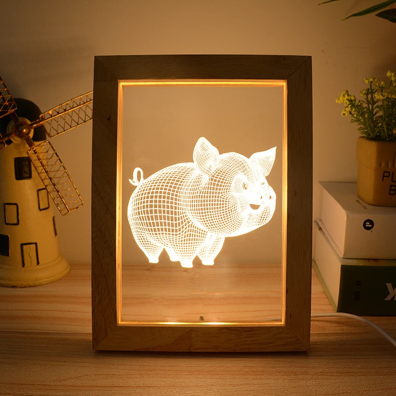 Popular spot style advertising usb battery powered LED picture frame sign night light
