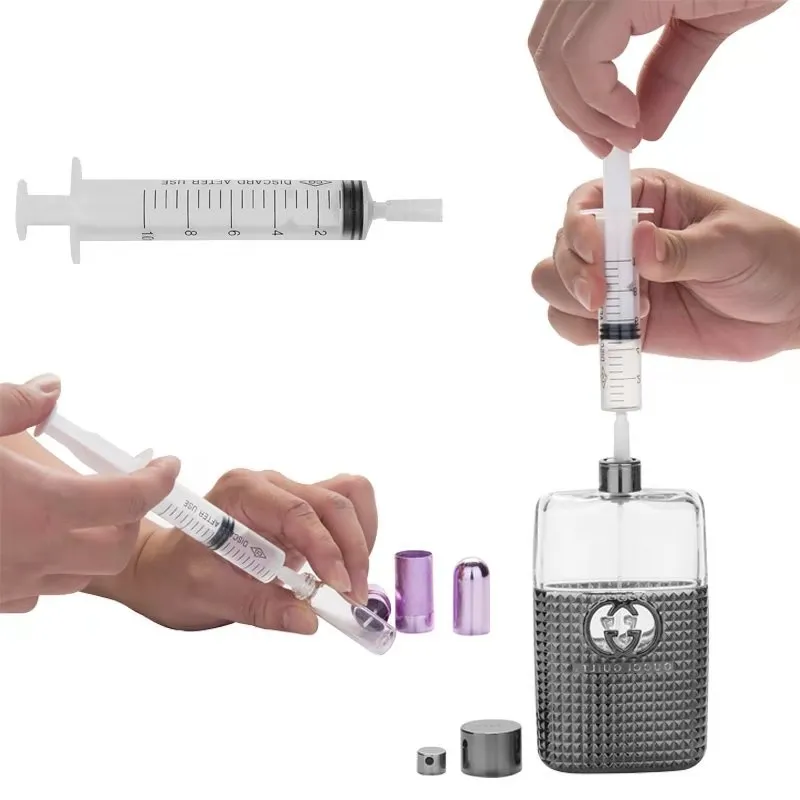 

10ml plastic syringe refilling tool perfume transfer dispenser adapters for brand perfume bottles decanting tools wholesale, Clear