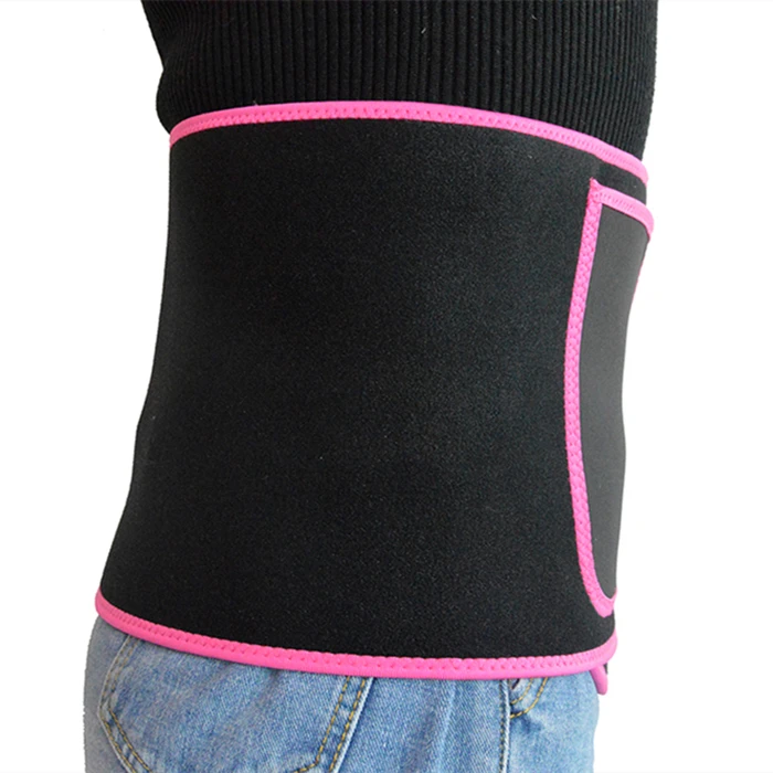 

Hot selling Adjustable exercise waist sweat band slim waist belt waist trimmer support, Black