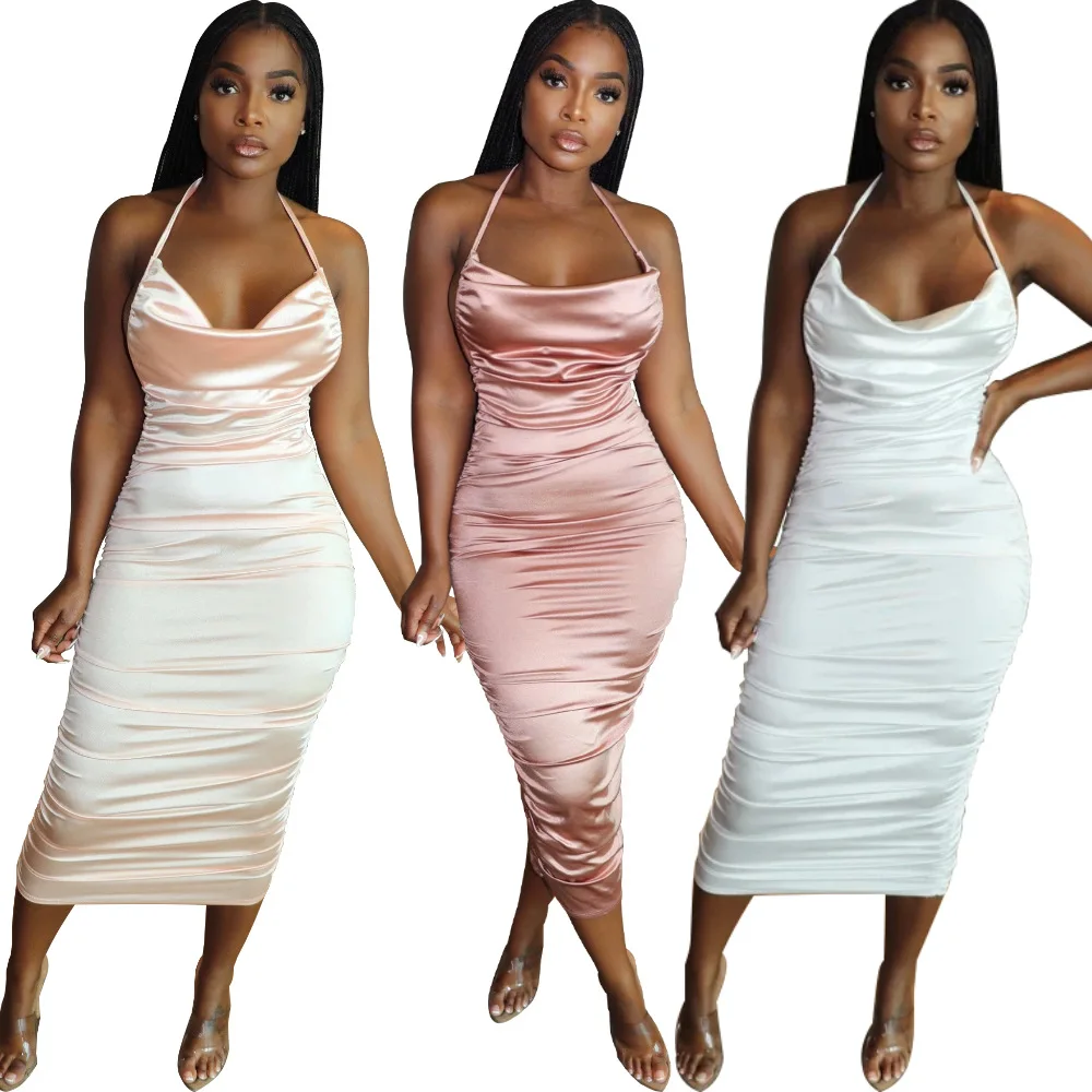 

Halter Sundress Ladies Sun Club Bridesmaid Evening Dresses Long Cocktail Prom Dresses Bodycon Party Sexy maxi Summer Women Dress