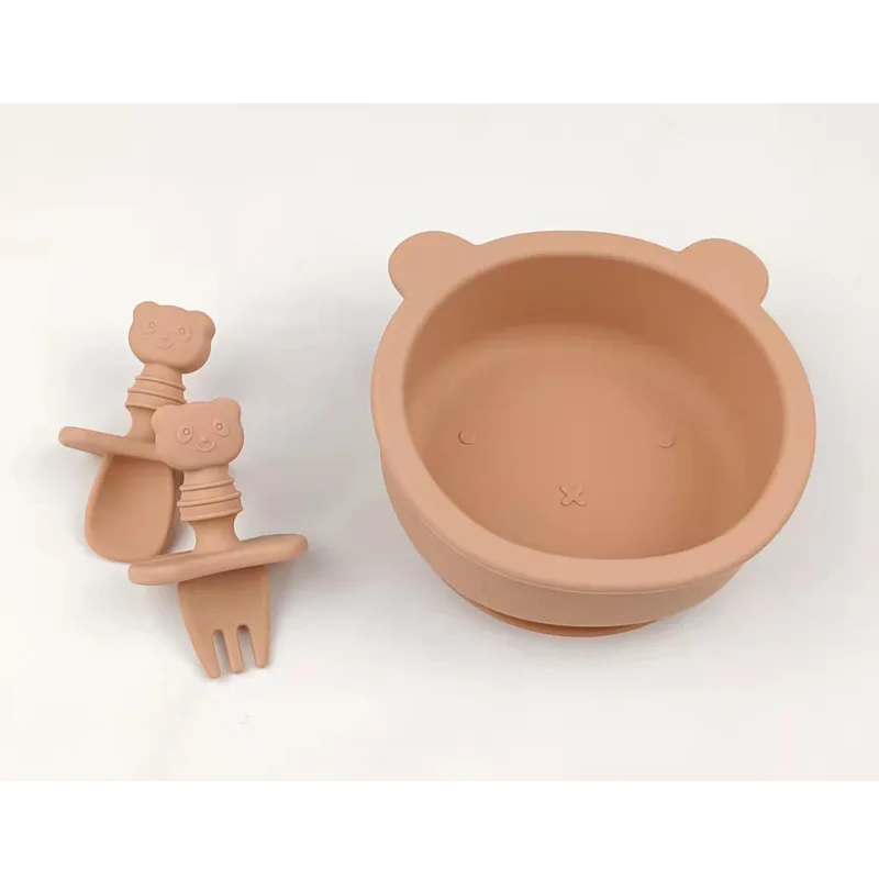 

Customized logo eco-friendly toddlers silicone baby feeding set baby plate with snack cup baby dinnerware set Christmas gift box
