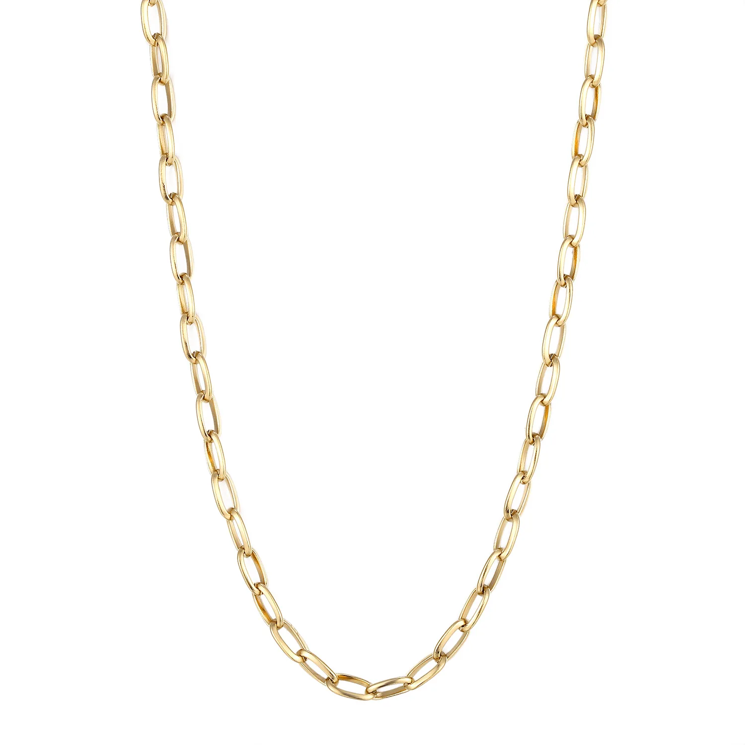 

Wholesale stainless steel chain Fashion trend Paper Clip Chain Titanium Steel Necklace women & men, Multi