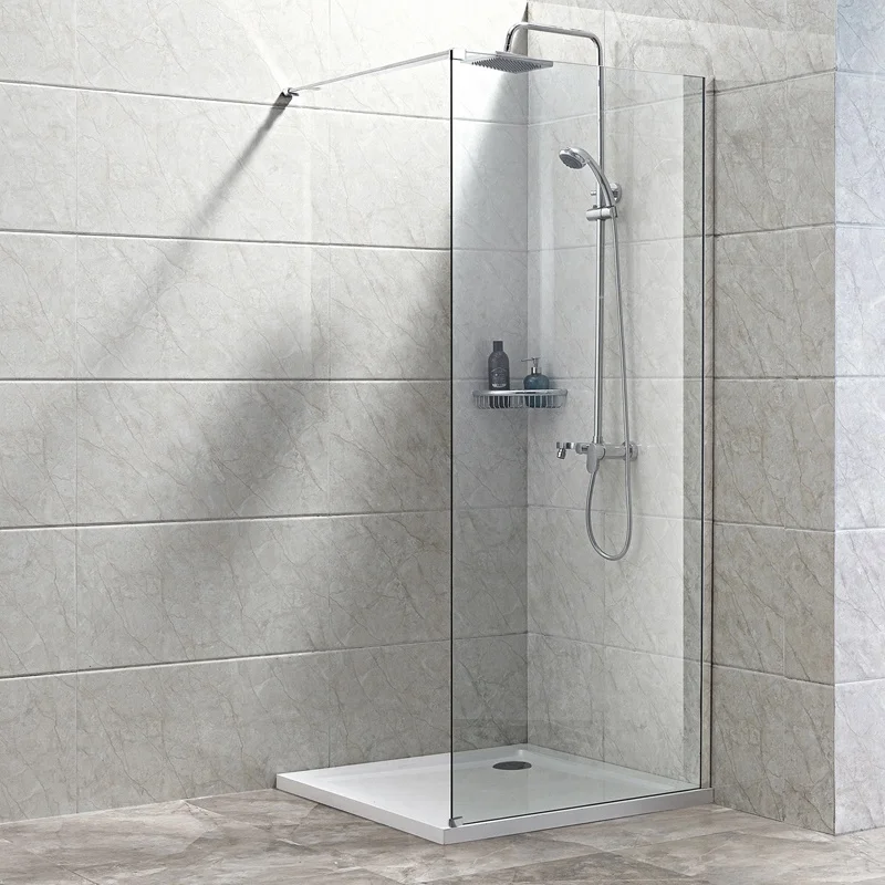 
2020 Modern Bathroom Straight Shower Doors Tempered Glass Wall Mounted Bath Screen Shower Rooms 