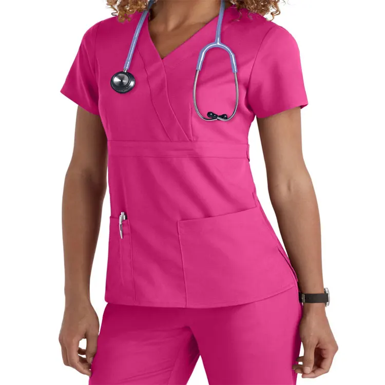 

Unisex nurses Scrubs sets Short Sleeve V-neck Medical Workwear Hospital Uniforms, Customized