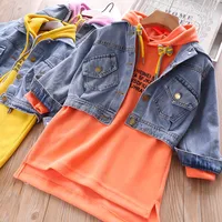 

2019 New autumn three color girls with letter fashion two-piece suit set