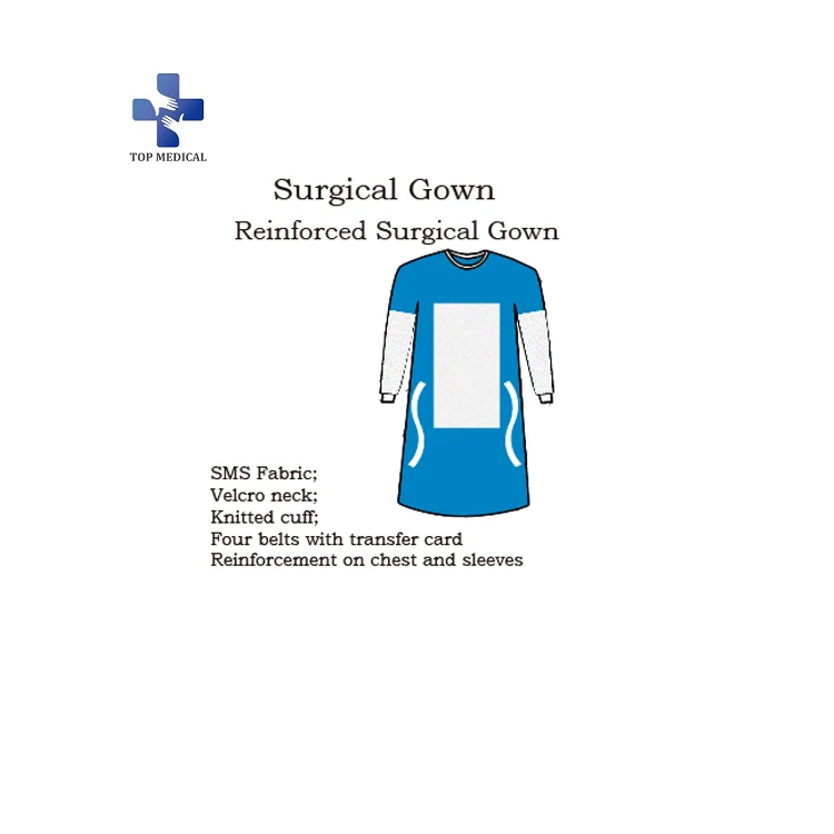 
Disposable High Strength Standard Reinforced Surgical Gown 