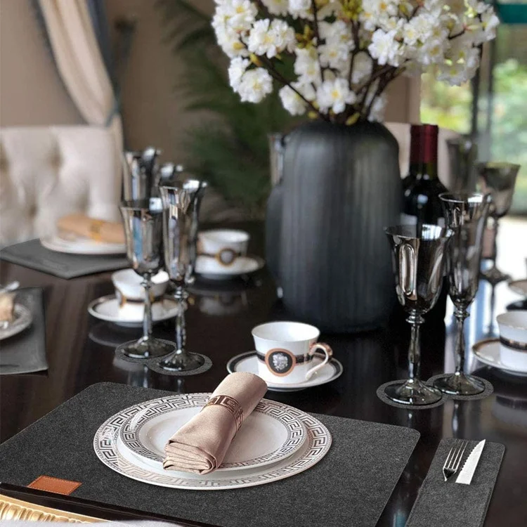 18pcs Felt Placemats For Dining Table Place Mats Drink Coasters Dining
