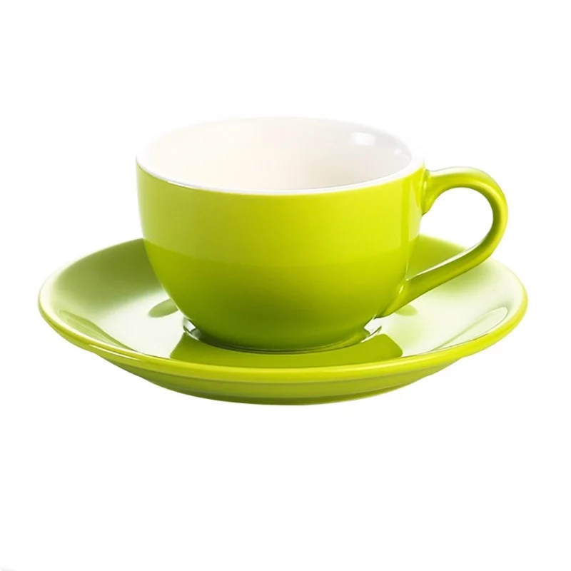 

Zogift High-grade Ceramic Coffee Mug With Handle Latte Cappuccino Tea Coffee Cups and Saucer, As per picture