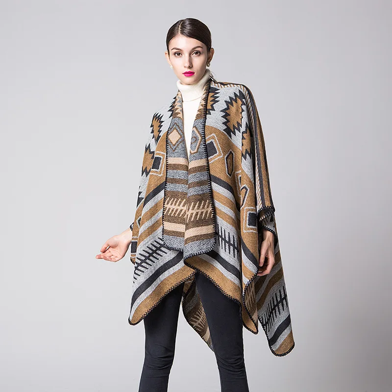 Aries Tuttle Womens Classic Leopard Retro Reversible Blanket Poncho Scarf Cape Shawl Wrap Jacket