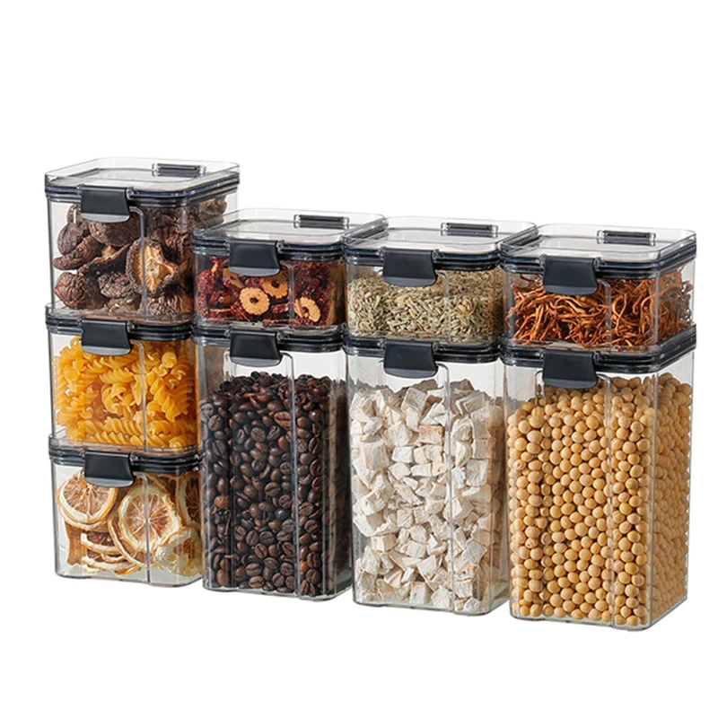 

Container Set Boxes Custom Display Case Dog Dry Plastic Nut Bins Box Sets Canister Clear Pantry Airtight Food Storage, Transparent