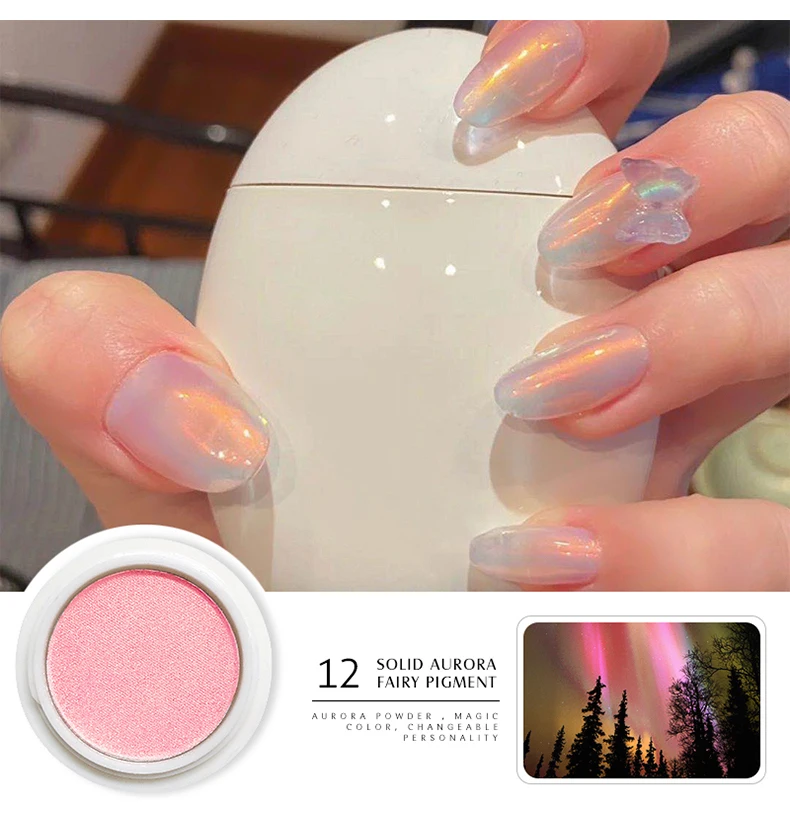 

Acrylic Laser Chrome Glitter Magic Mirror Effect Changing Chameleon Powder Nail Art glitter Power, Customized