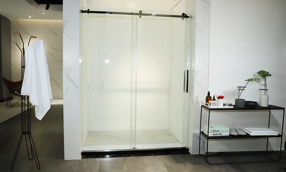 Wholesale stainless steel handle tempered glass shower rooms sliding doors