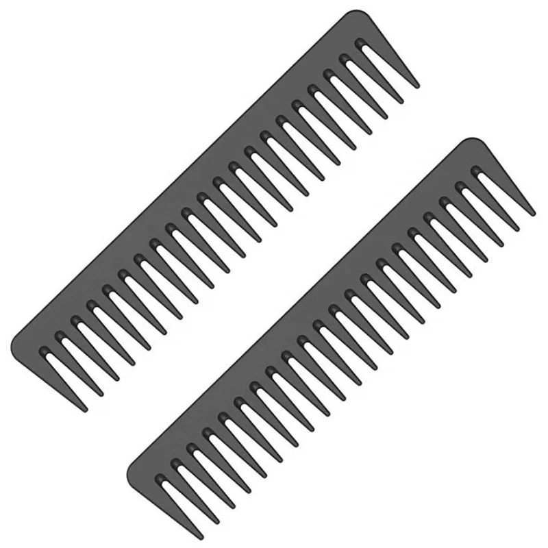 

Custom logo plastic black style carbon salon barber wide tooth hair comb for woman