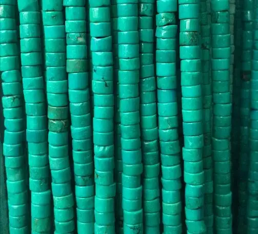 

2x4mm natural stone turquoise heishi beads