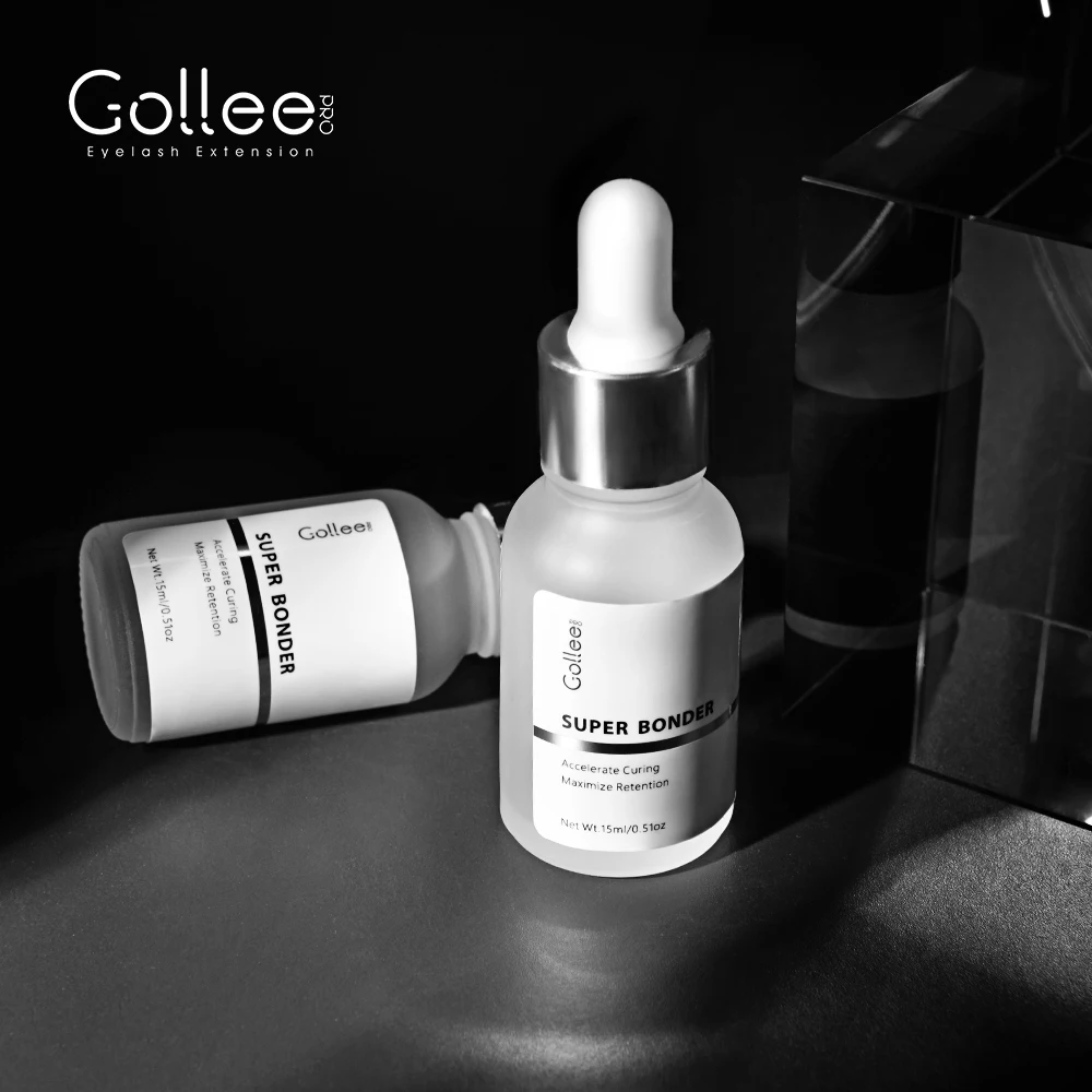 

Gollee Super Bonder Eyelash Extension Fast Drying Customized Mink Private Container For Super Strong Volume Lash Extension Glue