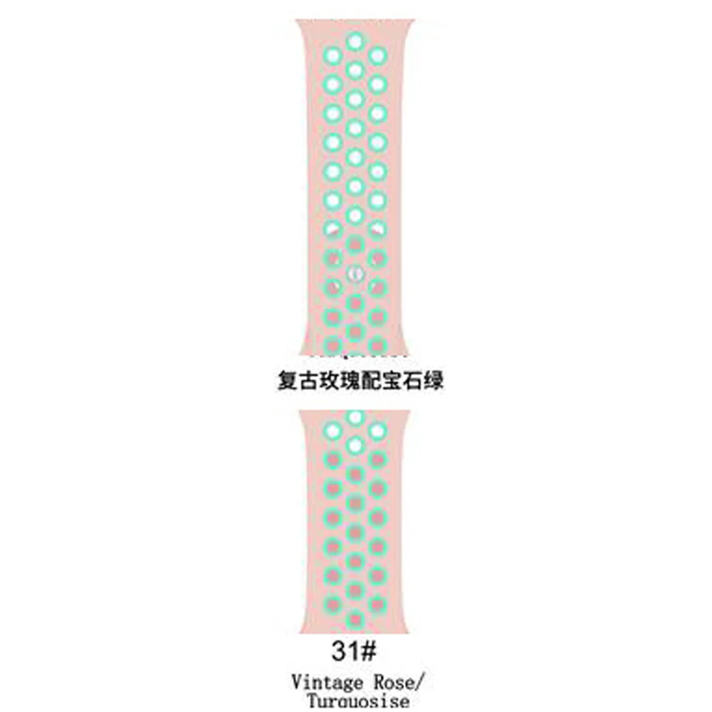 

ShanHai for Apple Watch 38MM 42MM, Dual-Color Soft Silicone Sport Replacement Band for Apple Watch Series 5/4/3 S/M M/L Size, Multi-color optional or customized