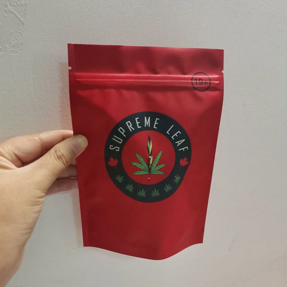 
Custom printed plastic smell proof black ziplock cookies weed packaging mylar bag packaging with window 