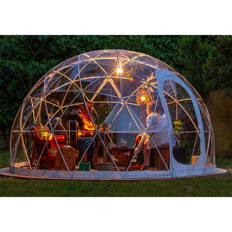 

4m Small Transparent Clear Geodesic Igloo Dome Tent For Restaurant, White,red,yellow,optional