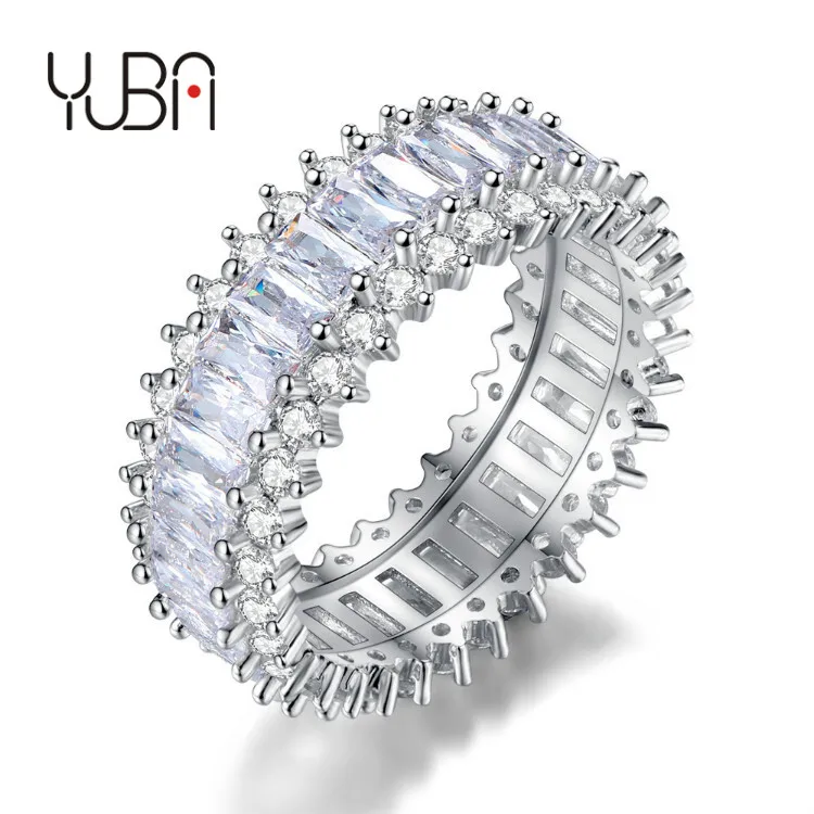 

2020 Trend style 1 Row Iced Out Zircon Hip Hop Ring For Men Women Iced out Jewelry Couple ring