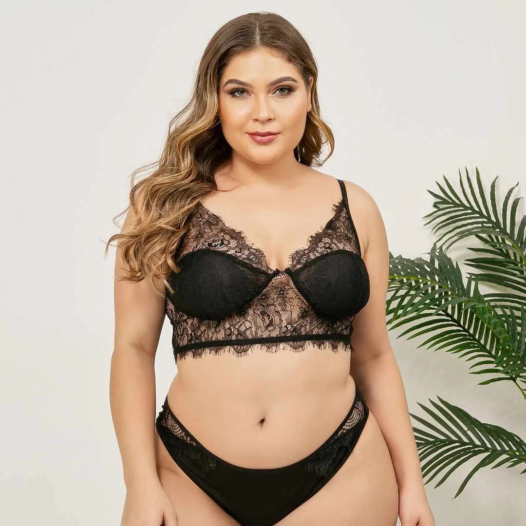 

Underwear ladies sexy Plus size Bra & Brief Sets bra panty stylish