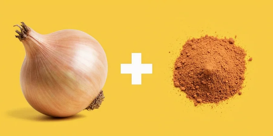 Onion conversion chart on counter