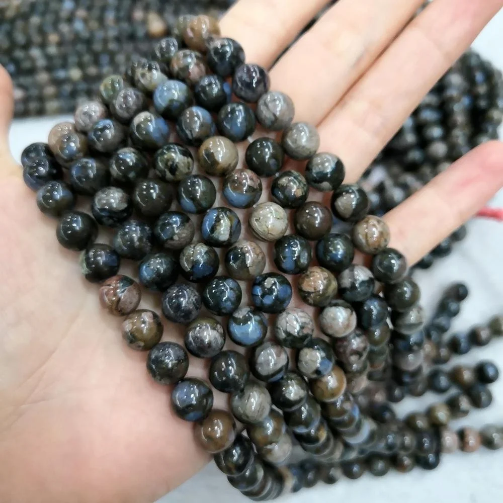 

Wholesale Natural Blue Llanite Opal Glaucophane Loose Gemstone Beads 15.5" in Strand, 100% natural color