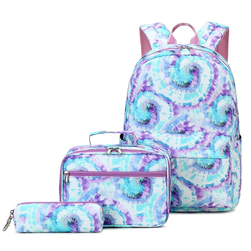 

Trendy Graffiti Color College Backpack Schoolbag Kids High School Bag Color Printing Backpack School Bag Set Girl, Green, blue, black, pink