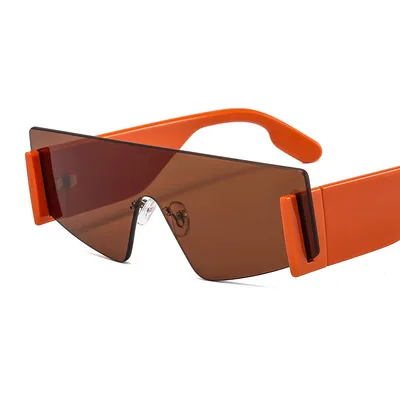 

2021 new personality frameless ink world sunglasses one-piece large wide-leg womens cheap sunglasses fashion men retro trend, Custom color