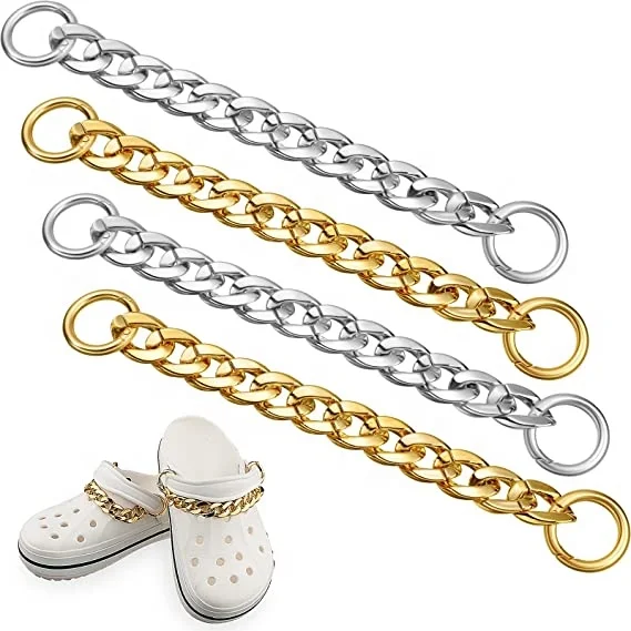 

2021 New Trend Shoes Accessories Sandals Slippers Decorations Colorful Cuban Link Clogs Charms Acrylic Strap Chains Links
