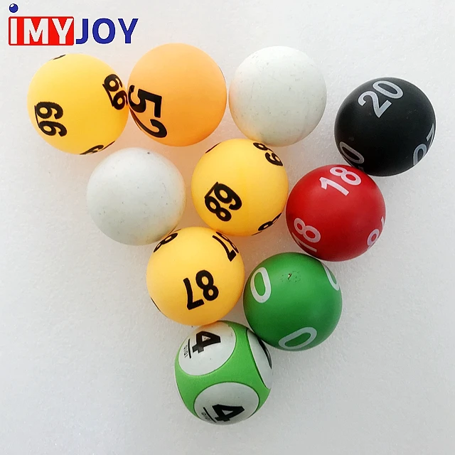 

4 CM 3D lottery game machine ball colorful number bingo ping pong balls for 1 to 9999 number, Orange, white, red, green, blue, yellow