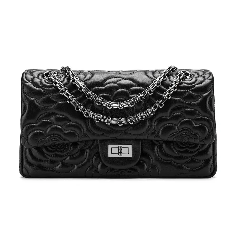 

Xiaoxiangfeng New Chain Bag Long Shoulder Messenger Female Small Leather Sheepskin Fashion Embroidered Ladies