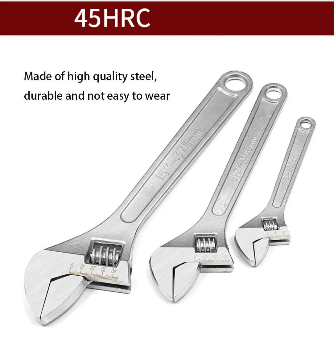 Rebar Adjustable Wrench Car Repair Tool Household Heat Treated Forged ...