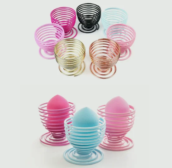 
NEW Spiral Wire Cosmetic Sponge Puff Holder Blender Beauty Egg Makeup Powder Puff Storage Drying Stand Holder 