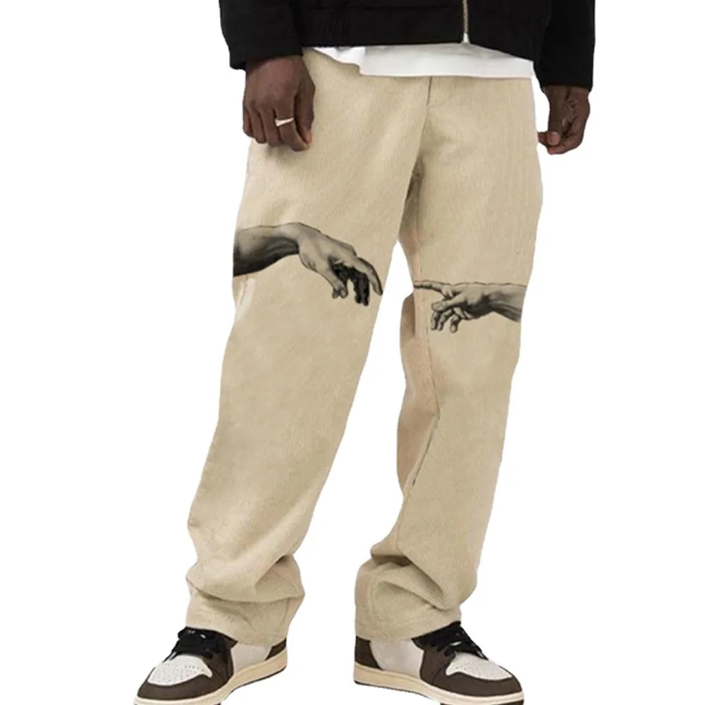 

Amazon Hot Selling Animal Print Loose Fit Casual Streetwear Skate Baggy Cargo Pants For Men, 2 colors