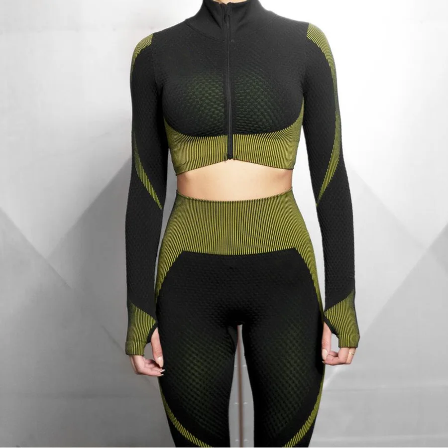 

Women's 2 Piece Workout Set Yoga Outfits Fitness Yoga Suit Sport Wear, As pictures