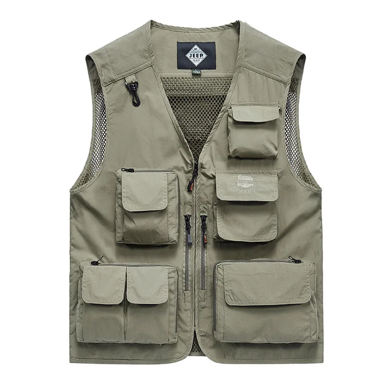 

Spring Outdoor Vest Fishing Vest Men's Waistcoat Multi-mouth Fashion Durable High Quality Bag Worker Jacket