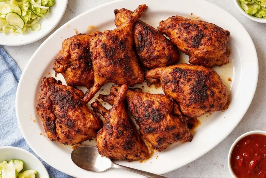 Blackened chicken in a hot skillet