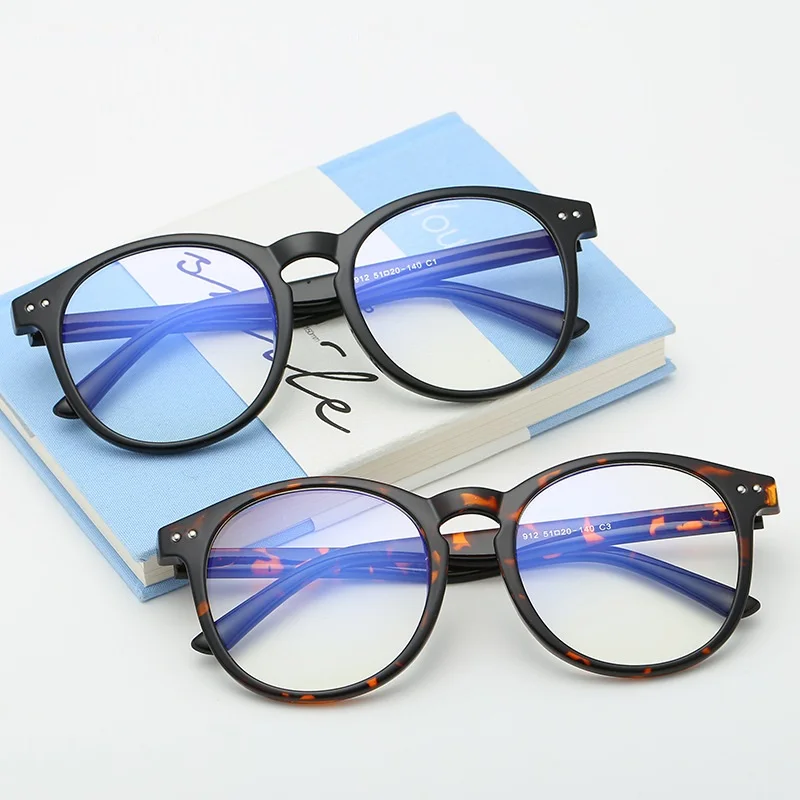 

Europe hot round anti blue light glasses for women rivets blue light blocking glasses customize logo