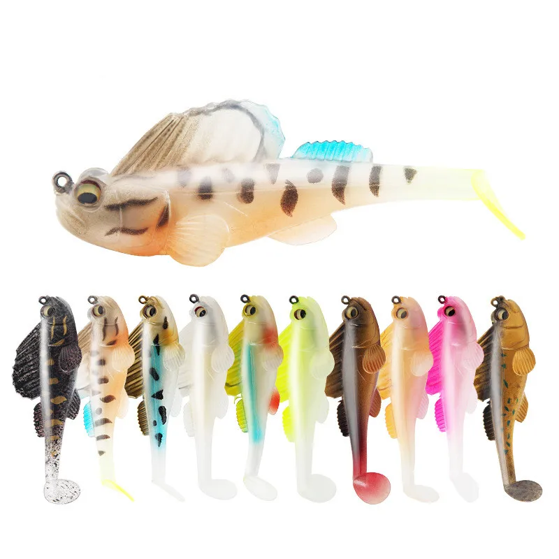 

2021 New Artificial Big Soft Lures 85mm 14g Fish Baits Fishing Lure with Hook Sinking Silicone Bait T Tail Fishing Wobblers, 10 colors